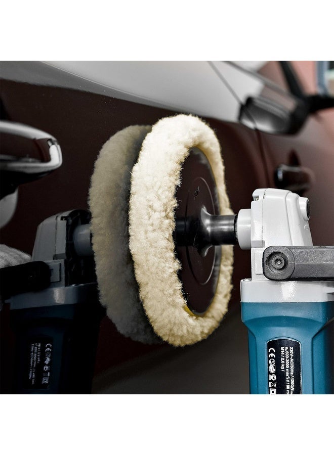 وسادة تلميع صوفية مقاس 7 بوصات مع نظام تثبيت لاصق، وسادة تلميع قوية لطلاء السيارات، مناسبة للقطع والتلميع والتنعيم والتشطيب - PS001 - Image 3